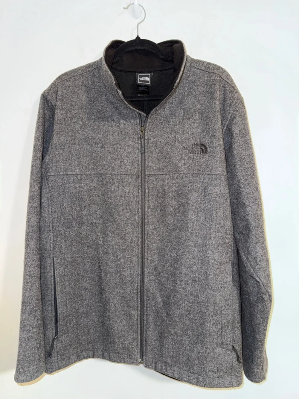 The North Face Men's wool blend Gray Full-Zip Jacket soft shell size Large